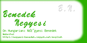 benedek negyesi business card